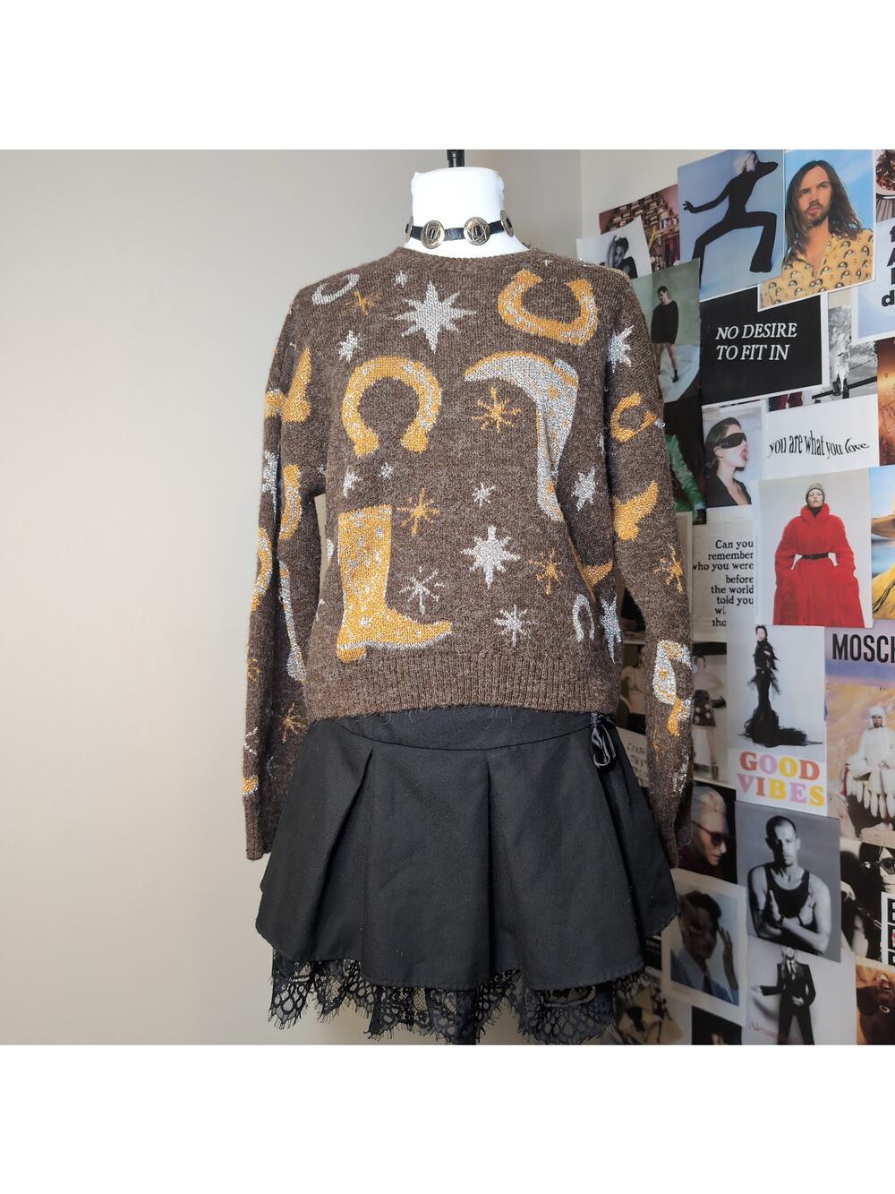 Western Pattern Knit Sweater Cottage